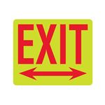 Luminescent Exit (Double Arrows) 10x12 Sign